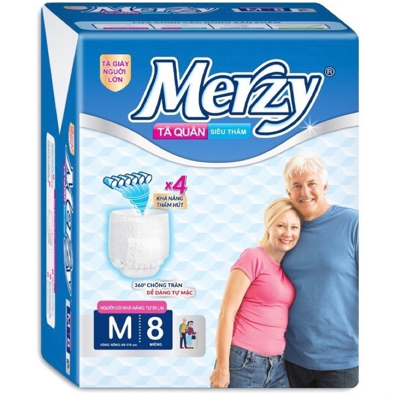 Tã già quần Phú Đạt ML 8 miếng, bông y tế, siêu thấm hút chống hăm