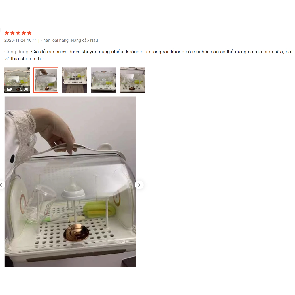 Khay đựng bình sữa CÓ NẮP ĐẬY, VAN THOÁT ẨM , Jupin, giá úp bình sữa