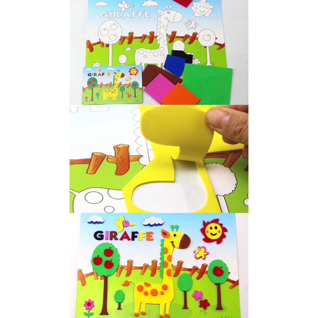 Combo 10 Tranh Dán Xếp Hình 3D Bằng Xốp Nhiều Chủ Đề Đáng Yêu Cho Bé