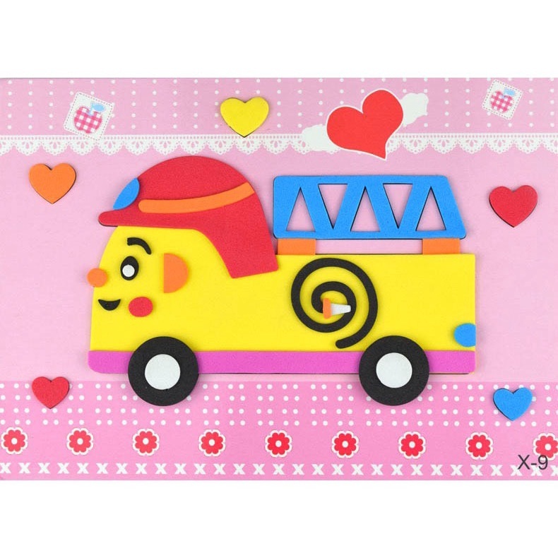 Combo 10 Tranh Dán Xếp Hình 3D Bằng Xốp Nhiều Chủ Đề Đáng Yêu Cho Bé