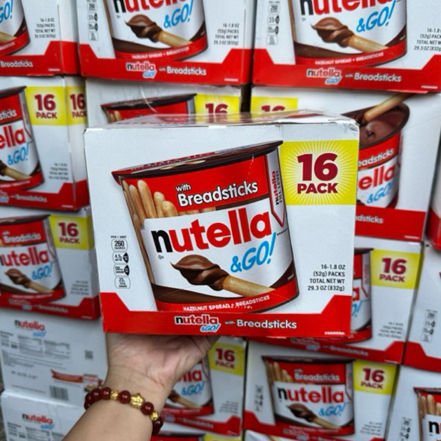 Thùng 16 hộp bánh que chấm socola Nutella của Mỹ( Date 4/2024)