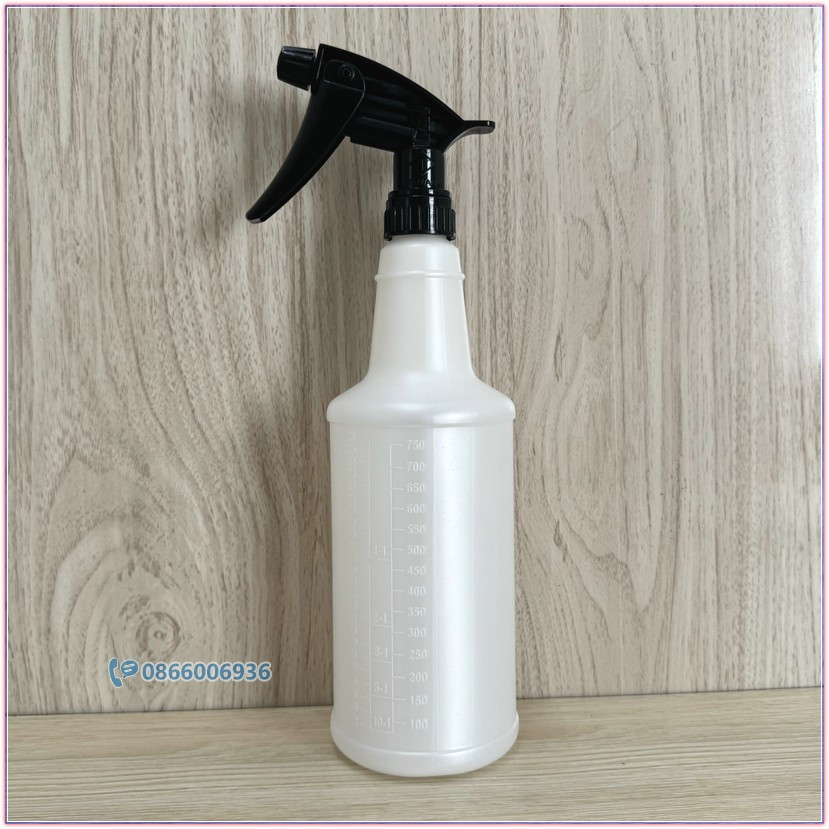 Chai nhựa rỗng chuyên dùng xịt dung dịch bảo dưỡng chăm sóc xe 750ml