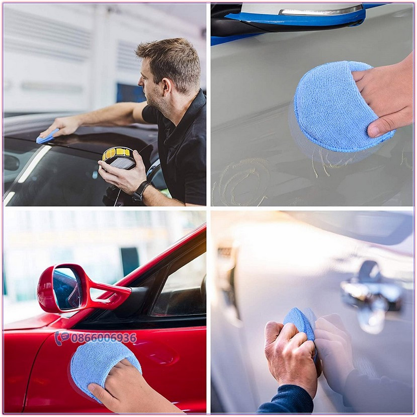Miếng microfiber bôi dung dịch chăm sóc xe