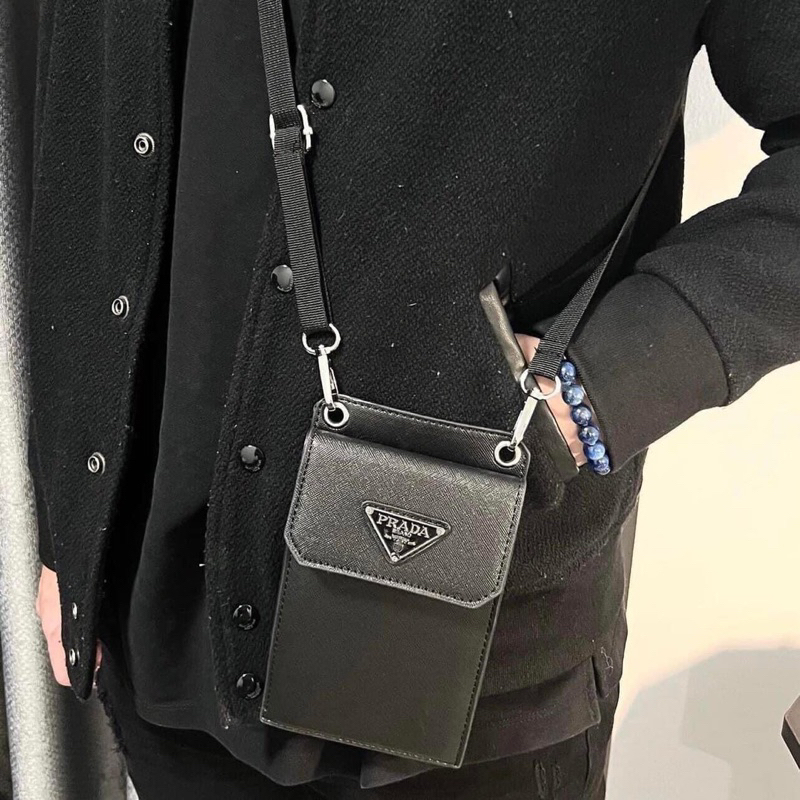 Túi prada boy phố nam , Túi đeo chéo nam nữ , Túi boy phố , Túi da nam