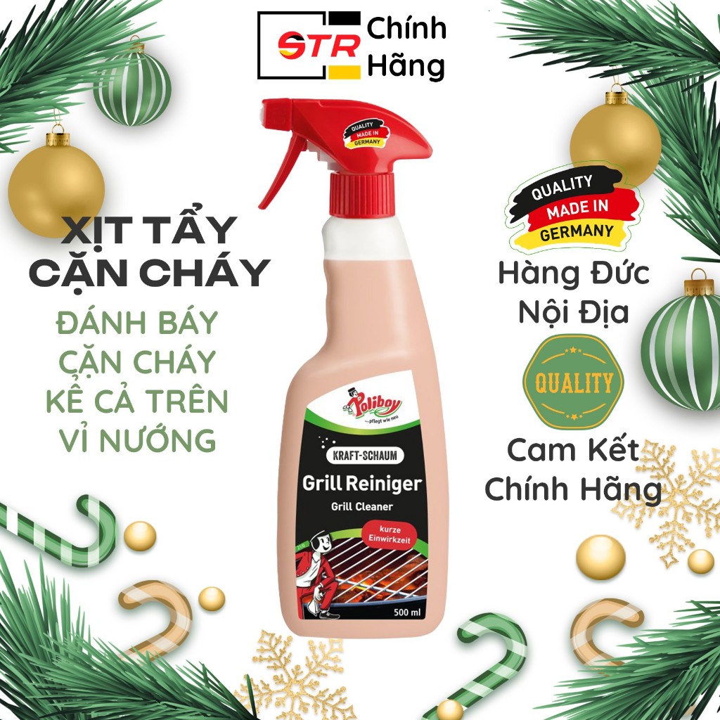 Xịt Vệ Sinh Lò Nướng, Vỉ Nướng, Nồi Chiên POLIBOY Loại Bỏ Cặn Thức Ăn Cháy 500ml