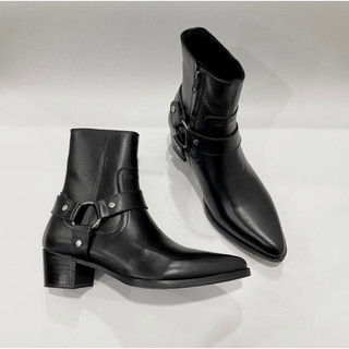 Harness boots Da bò đế gỗ mũi nhọn