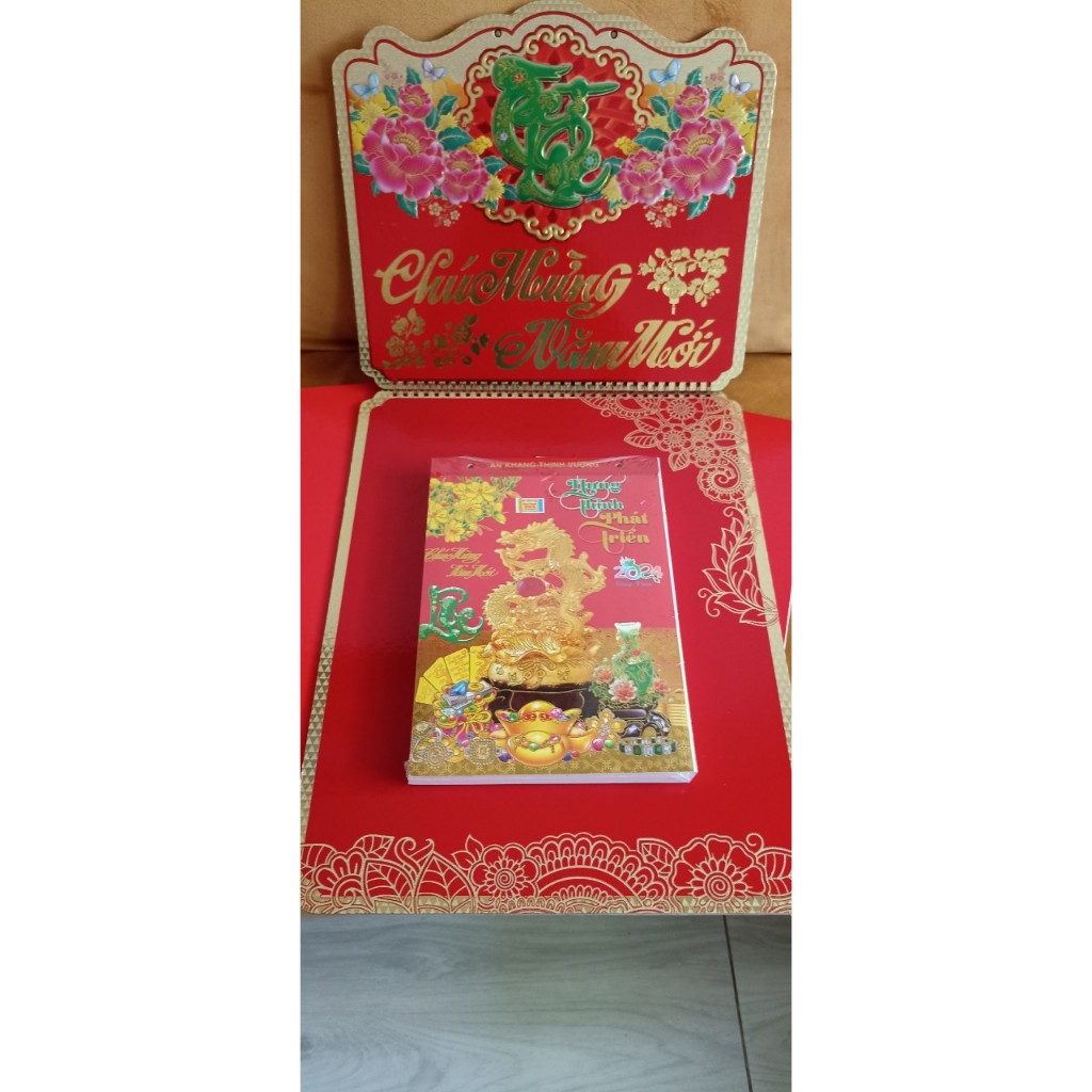 COMBO Lịch BLOC Gắn Bìa Lò Xo ( 28*75 ) kèm lịch 16 x 24 Có Chúc Mừng Năm Mới