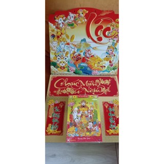 Lịch BLOC Gắn Bìa Lò Xo GẮN LỐC ( 32 x 64 ) Có Chúc Mừng Năm Mới- KÈM BAO DÂY TREO