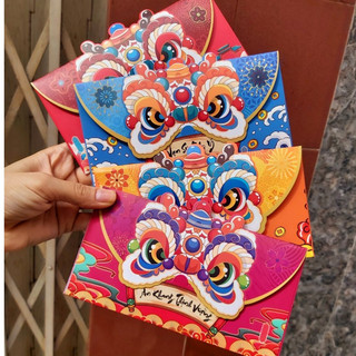 Set 10 Phong bì xì đầu kỳ lân 4 màu bao thư