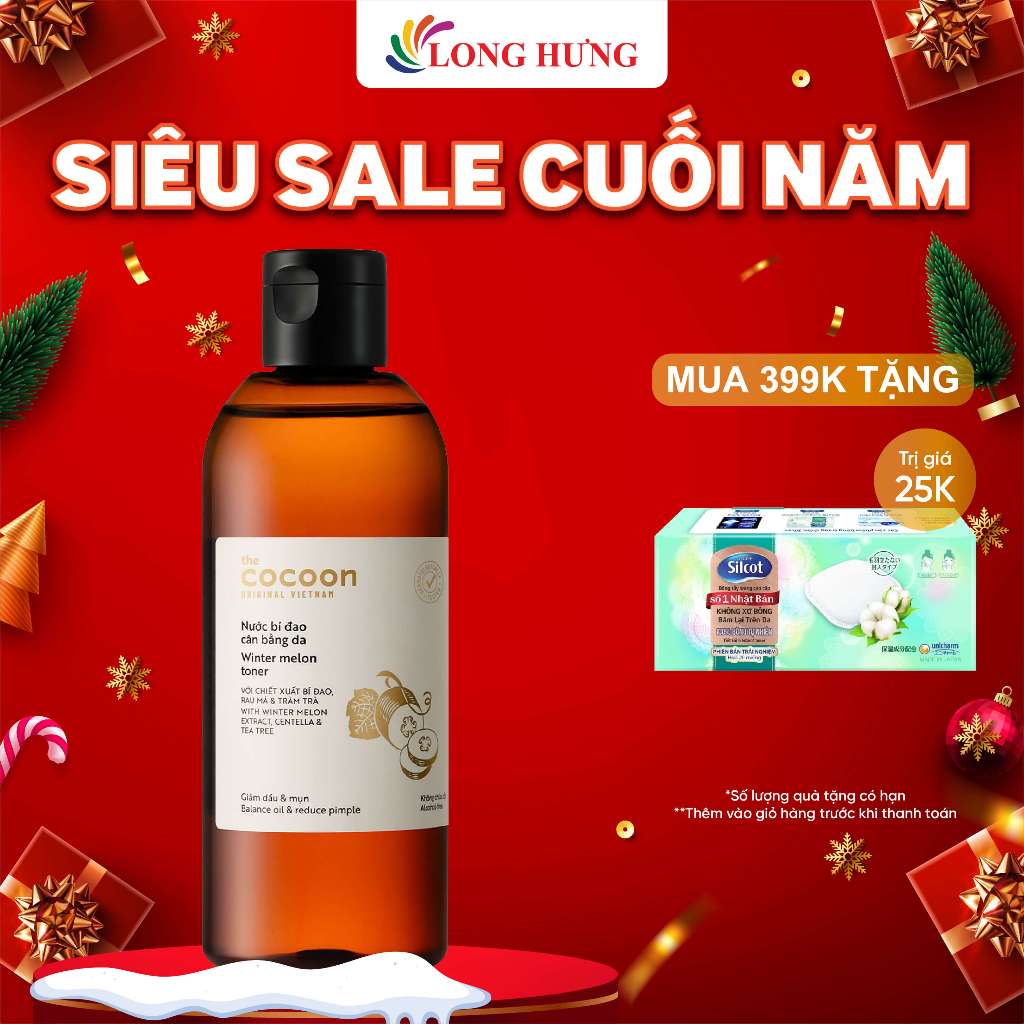 Nước bí đao cân bằng da Cocoon giúp giảm dầu và mụn (140ml/310ml)