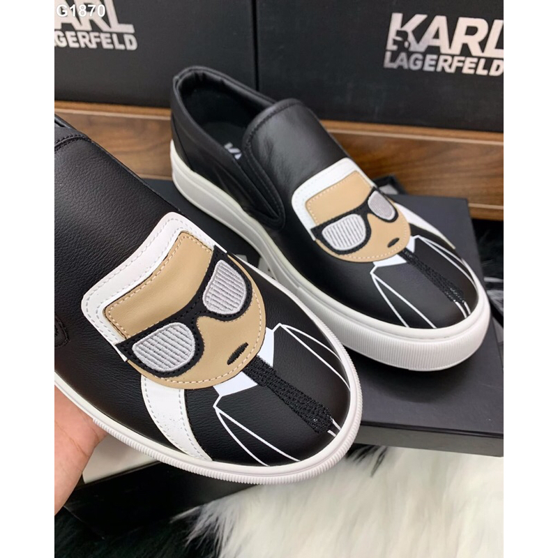 Giày Slipon Karl - Giày Lười Karl Hình Người Đeo Kính - Bản Loại 1