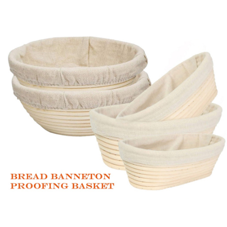 Rổ Mây Ủ Bột Làm Bánh Mì Hình Tròn/Oval (kèm vải bọc đi kèm)