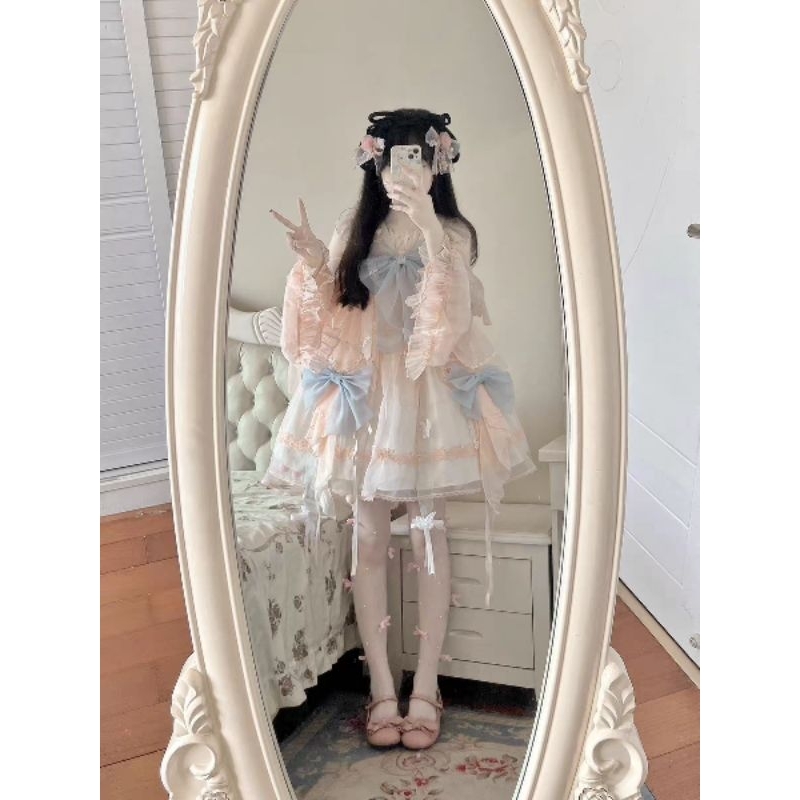Đầm Lolita đầm cổ trang đầm công chúa vải voan kèm tay áo Nari Happy Skin