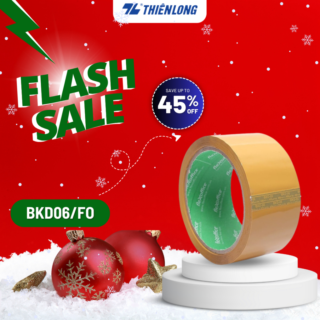 Băng Keo / Băng dính đục Flexoffice 60 Yards BKD06/FO Có Tem