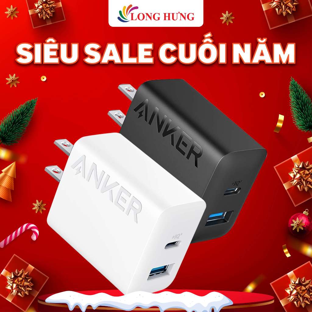 Cốc sạc Anker 1USB 1Type-C 20W A2348 - Hàng chính hãng