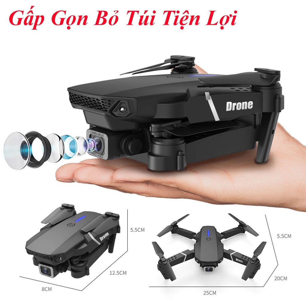 Flycam E88 Pro Mini Chất Lượng 4K HD, Kết Nối Wifi Với ĐIện Thoại, Điều Khiển Từ Xa Quay Phim Và Chụp Ảnh Trên Không | BigBuy360 - bigbuy360.vn