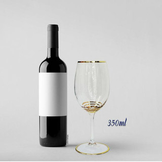 Ly thủy tinh Tiệp khắc mạ vàng 350ml