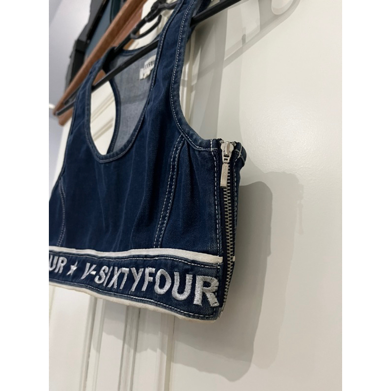 Áo jeans ba lỗ V sixtyfour