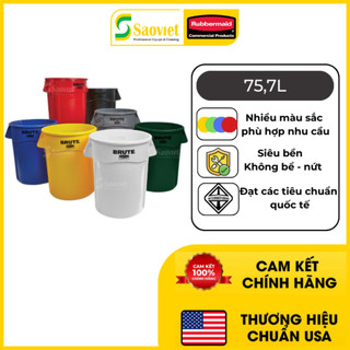 Thùng nhựa đựng đồ Rubbermaid dòng BRUTE® với dung tích 76L siêu bền- FG262000