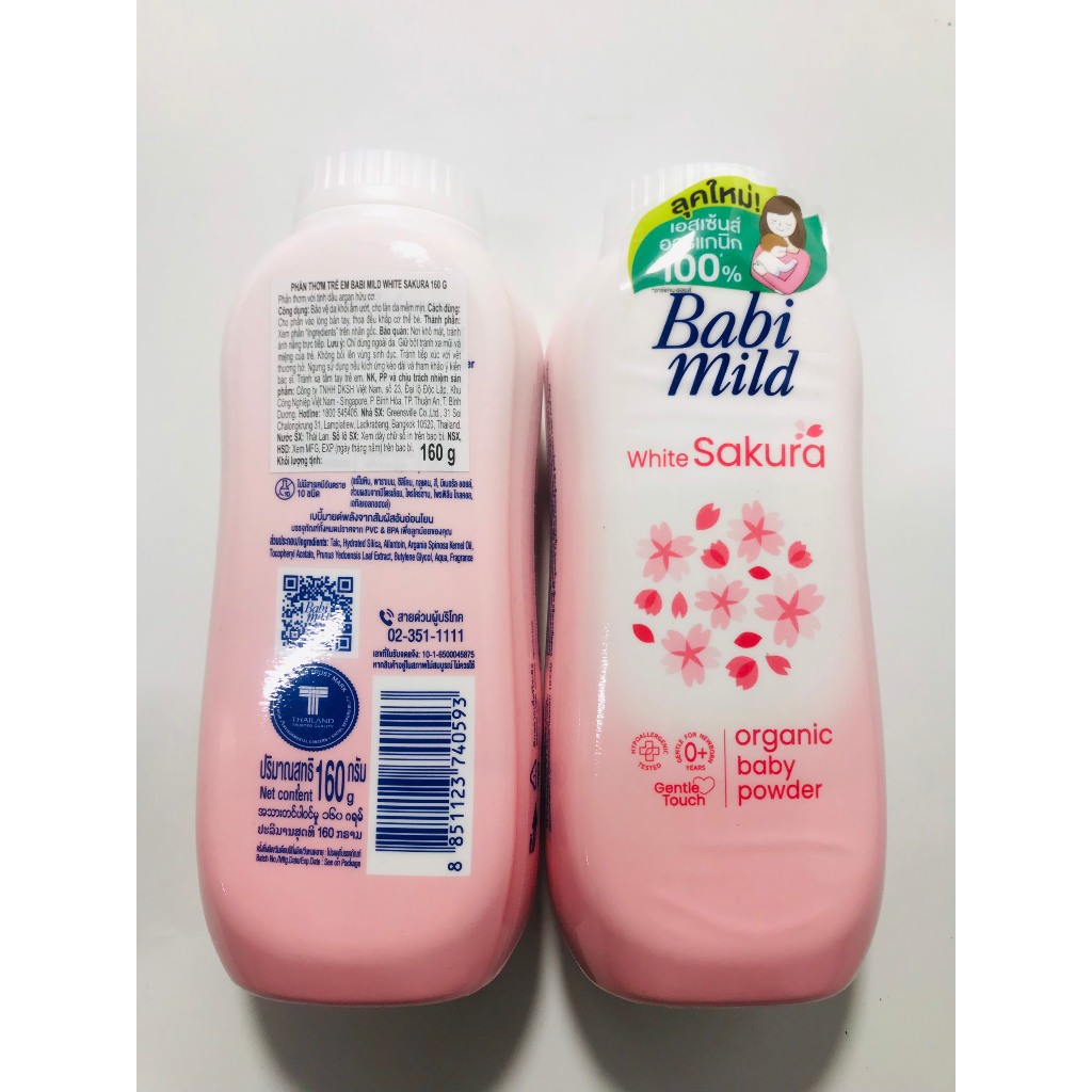 Phấn rôm BABI MILD cao cấp cho bé 160g