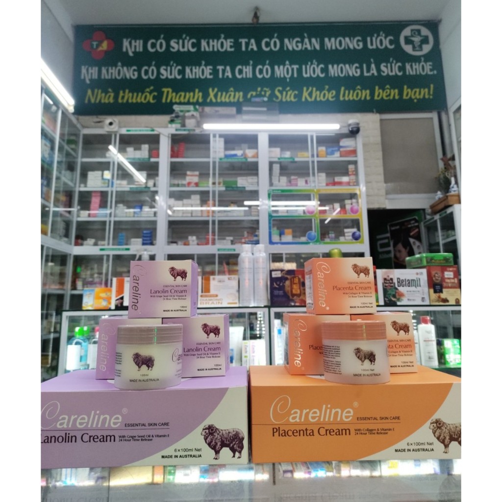 HÀNG CHÍNH HÃNG-Kem dưỡng da nhau thai cừu Úc CARELINE Placenta Cream 100ml giúp dưỡng ẩm và tăng căng bóng da