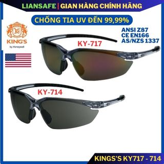 Kính bảo hộ lao động nam kings ky717-714 | Mắt kính chống tia uv, chống bụi, chống nắng bảo vệ mắt