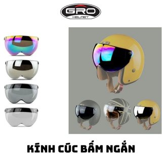 [ĐỦ LOẠI]Kính ngắn cúc bấm chính hãng, tiện lợi dành cho mũ phượt, gắn nón 3/4, 1/2