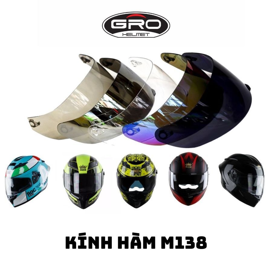 Kính fullface thay thế mũ bảo hiểm Royal M179, M137, M266, Royal M138B, Roc 03, Roc 04, Roc 05