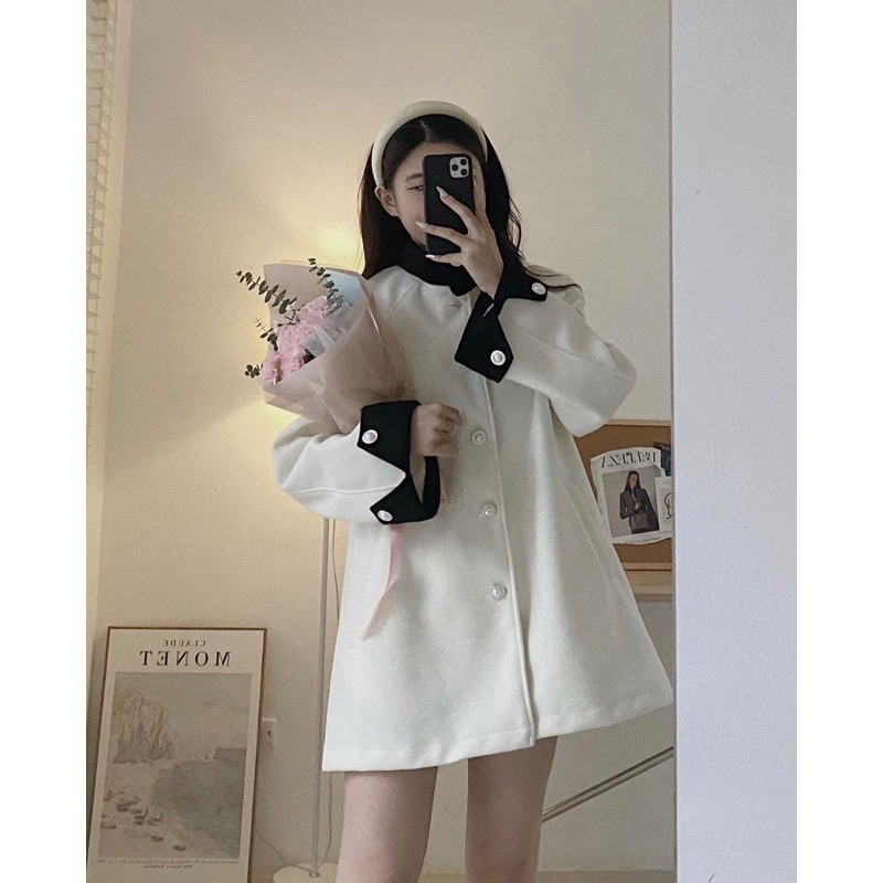 ÁO DẠ ÉP CỔ SEN CÚC NGỌC HAI MÀU