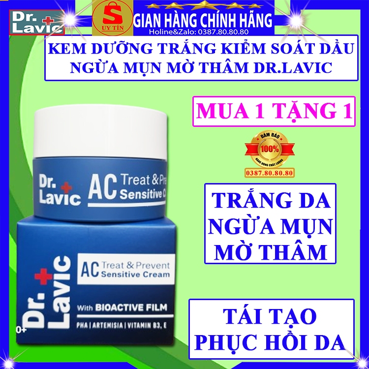 Kem kiểm soát dầu ngăn ngừa mụn mờ thâm sẹo dưỡng trắng da hàn quốc chính hãng Dr.lavic cho da dầu mụn tái tạo serum tốt