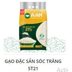  Gạo Thơm ST21 A AN Túi 5Kg -Thơm hoa lài nhẹ cơm ngọt rất dẻo để nguội vẫn mềm 