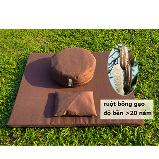 Bồ đoàn, tọa cụ, nệm ngồi Thiền vải thô, ruột bông gạo thiên nhiên bền, êm, nhỏ gọn