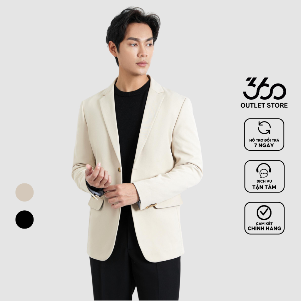 Áo khoác blazer nam thương hiệu 360 Boutique kiểu dáng trẻ trung thoải mái chất liệu cao cấp - ABZTK401