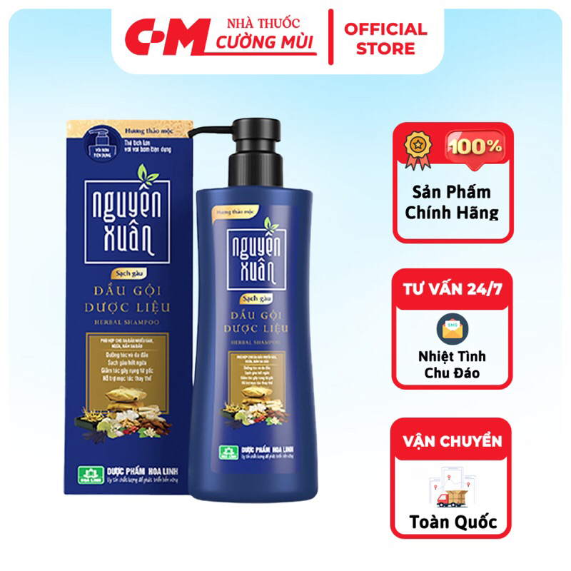 Dầu gội dược liệu sạch gàu Nguyên Xuân 250ml - Dành cho tóc nhiều gàu ngứa, Người Có Nguy Cơ Hoặc Biểu Hiện Rụng Tóc