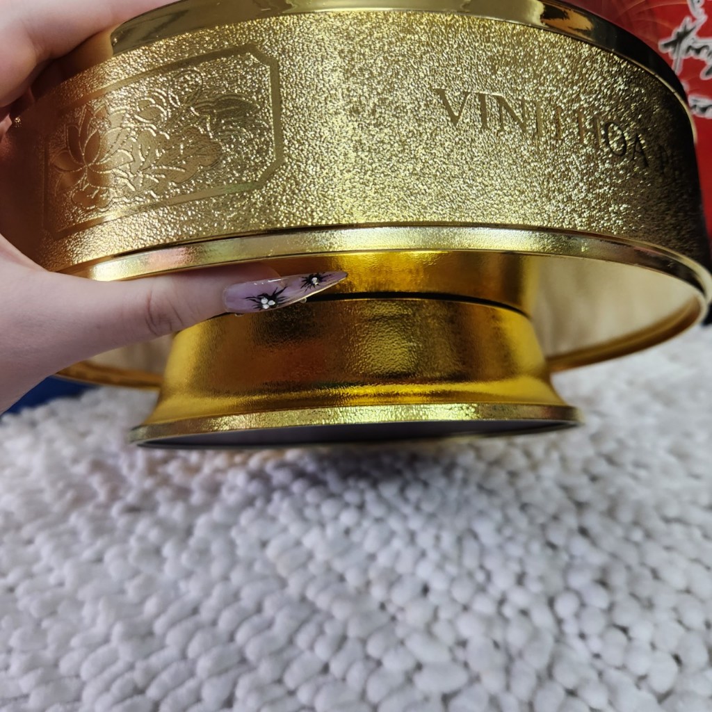 Hộp mứt xoay có nhạc mạ vàng - Long Phụng Sum Vầy - Khay mứt, hộp đựng bánh kẹo, hộp đựng mứt ngày Tết - Trang trí Tết