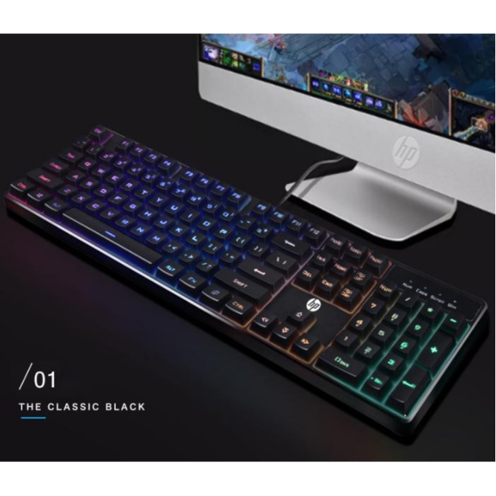 Bàn phím giả cơ gaming HP K300  tiện lợi dành cho máy tính game thủ văn phòng GG26 TECHHIGH