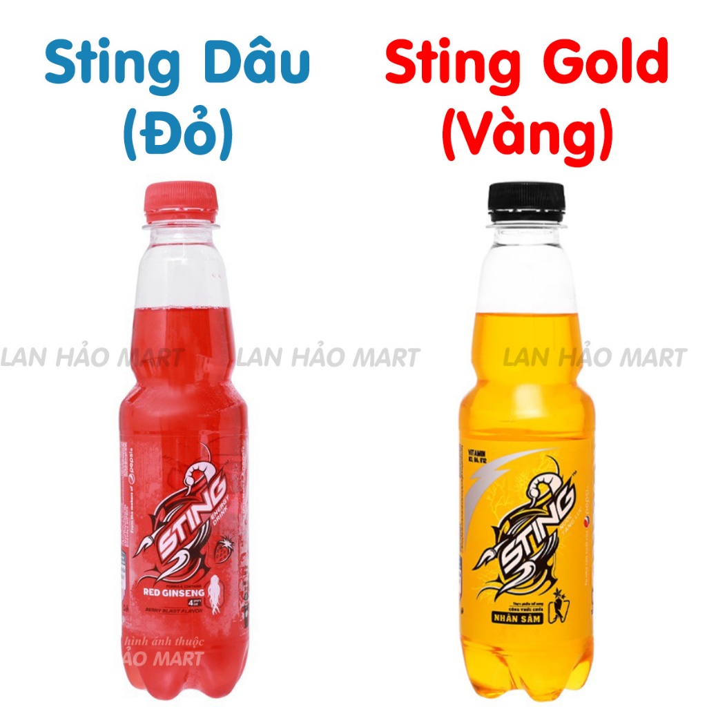Lốc 6 chai Sting hương dâu/ Sting Gold chai 330ml (Sting Đỏ/ Sting vàng chai)