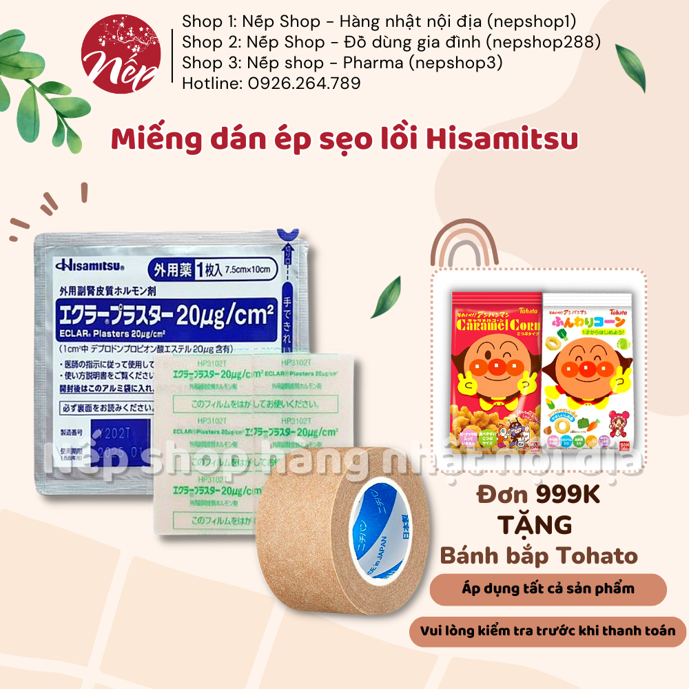 Miếng dán ép sẹo lồi Eclar Plaster - Hisamitsu Nhật Bản 7,5cmx10cm - Nếp Shop - Hàng Nhật nội địa