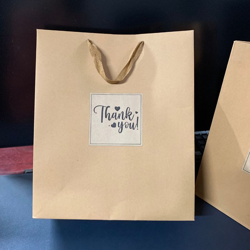 Túi kraft đựng quà tặng gắn hoa quai xách vintage - túi quà giáng sinh giấy nâu dày nhiều size - Mã TT