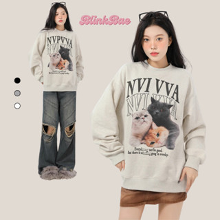 Áo Sweater Nữ In Họa Tiết 3 Mèo BlinkBae Chất Liệu Cao Cấp Dày Dặn Phong Cách Hàn Quốc Cá Tính SW05