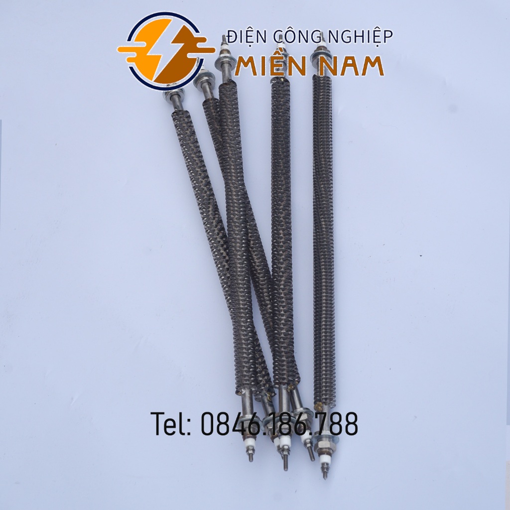 Điện trở sấy khô chữ I có cánh tản nhiệt ,có bích ren, chất liệu innox dùng cho Tủ sấy, buồng sấy,sấy các loại nông sản