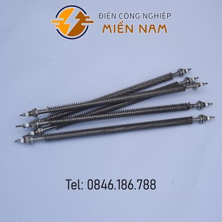 Điện trở sấy khô chữ I có cánh tản nhiệt ,có bích ren, chất liệu innox dùng cho Tủ sấy, buồng sấy,sấy các loại nông sản