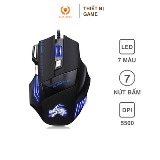 Chuột gaming Dragon X3 phiên bản 7 nút bấm led 7 màu DPI lên đến 5500 siêu mượt dây dài bọc dù chắc chắn
