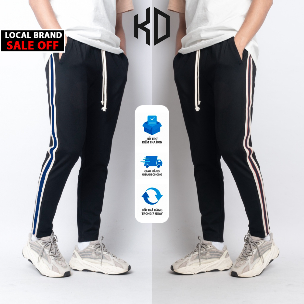 Quần Dài Thun Thể Thao Đen 3 Sọc Thu đông Nam Nữ co giãn Form đứng phong cách Avoc, Quần dài thể thao dáng Jogger Avocad