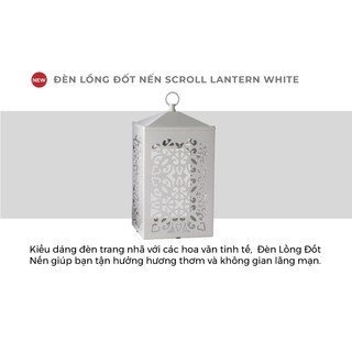 Đèn lồng đốt nến Scroll Lantern White từ Yankee Candle