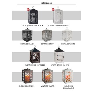 Đèn lồng đốt nến Scroll Lantern White từ Yankee Candle