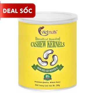 Hạt điều sấy nguyên vị vietnuts lon 200g cao cấp