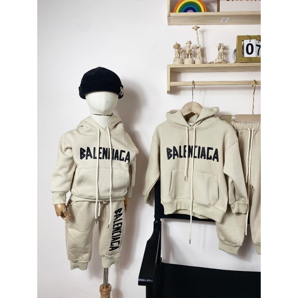 sét nỉ hoodie balen trẻ em, bộ nỉ mũ chõ bé, kid_genz