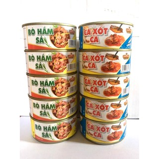 Combo 10 thịt hộp gồm 5 bò hầm xả và 5 hộp các sốt cà - Dabaco Food