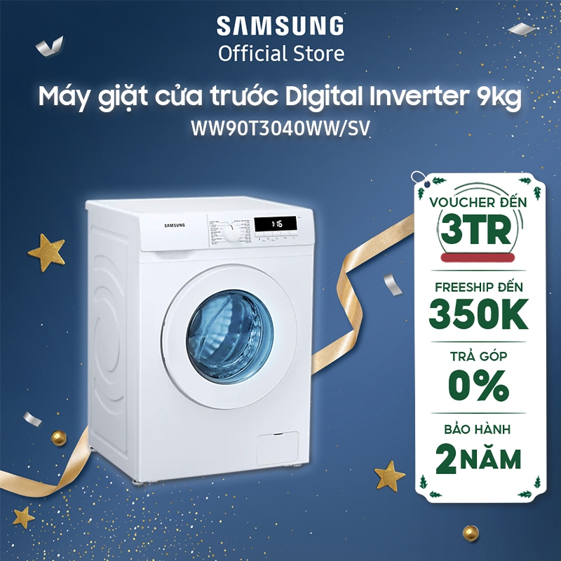 Máy giặt Samsung cửa trước Digital Inverter 9kg - WW90T3040WW - Miễn phí lắp đặt